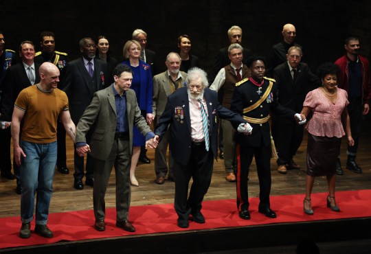 Sir Ian McKellen on stage for Player Kings at the Noel Coward Theatre
