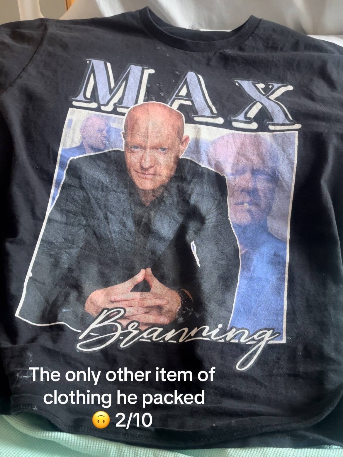 The Max Branning T-shirt was clearly vital for her daughter's birth