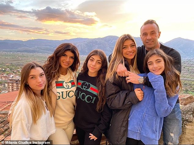 Giudice (born Gorga) recalled: 'After Joe left [for prison], my mom passed away five months after that. So that's when I knew it was over with Joe. I was so upset — I blamed him for losing time with my mom. I lost out time with my mom. And, yeah, I know he didn't mean to do it. He adored my parents. He really did. I know he did. And, of course I forgave him' (pictured in 2019)