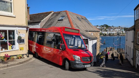 Looe-Polruan Bus. A savvy day-tripper travelled 1,000 miles and visited over 80 different towns and cities in one journey for just ?165 - after taking advantage of the government's bus fare cap. Andrew Cowell, 48, set off from his home in Allestree, Derby, on June 10 and headed to Lancaster before touring the entire coastline of England and Wales. His 13-day trip saw him take 80 buses around the two nations, with the vast majority costing no more than ?2 each thanks to the fare cap. Andrew started his journey travelling from Derby to Lancaster on six different buses before navigating his way to Middlesborough the following day.