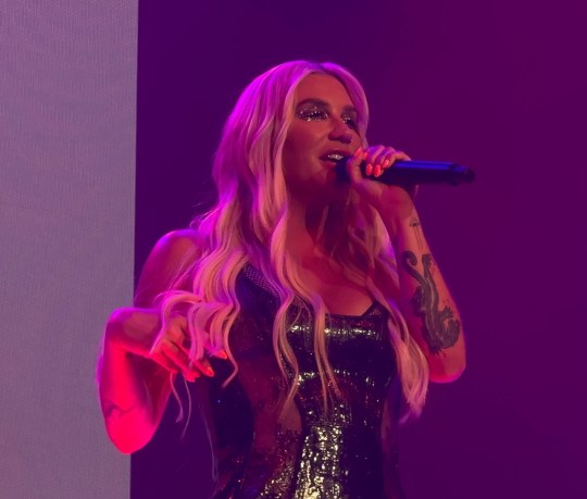 Kesha on stage in Atlantic City