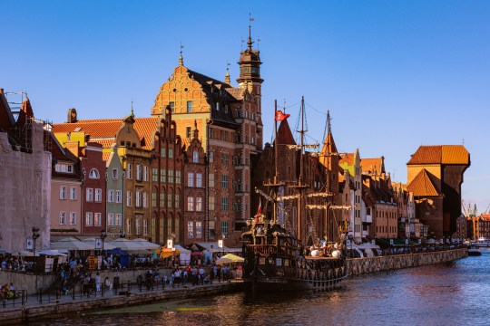 The waterfront of the nearby port city of Gdansk 