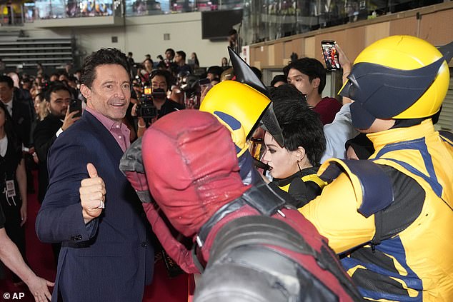 The Greatest Showman star was in good spirits as he greeted thrilled fans at the event