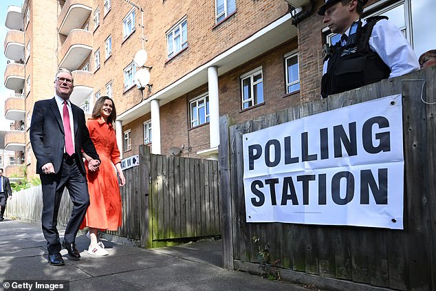 Experts say exit polls provide a generally accurate first impression of how the vote may swing. This year pollsters will interview about 17,000 voters, just like Kier Starmer pictured here casting his vote
