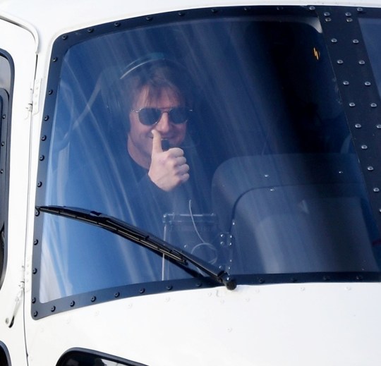 Tom Cruise on helicopter in London