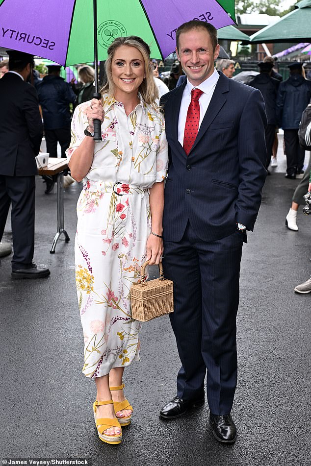 The Olympic cyclist, who retired from the sport earlier this year, was joined by her husband Jason Kenny as the couple beamed for snaps