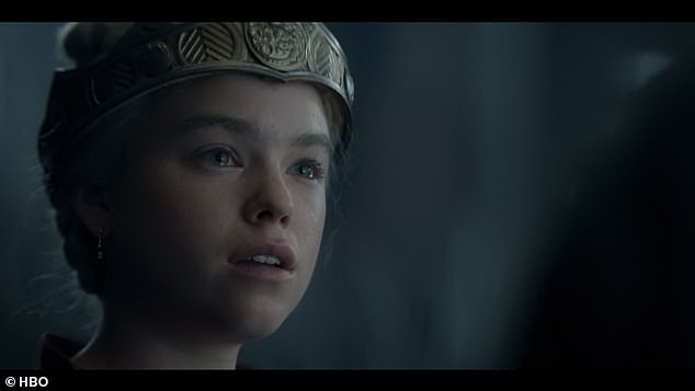 He sees another vision of a young Rhaenyra (Milly Alcock), telling her she is,, 'destroying' him