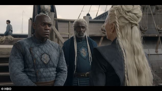 Corlys calls to Alyn asking if his work is finished and he says no and leaves, as Rhaenys says, 'I just had a word with your captains. He was the sailor who plucked you from your watery grave? You did not think to mention it?'