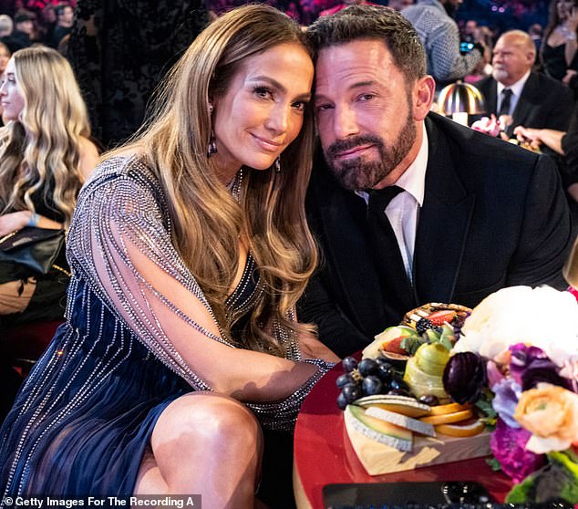 Lopez and Affleck are pictured together at the 2023 Grammys, held that February at the Crypto.com Arena in downtown Los Angeles