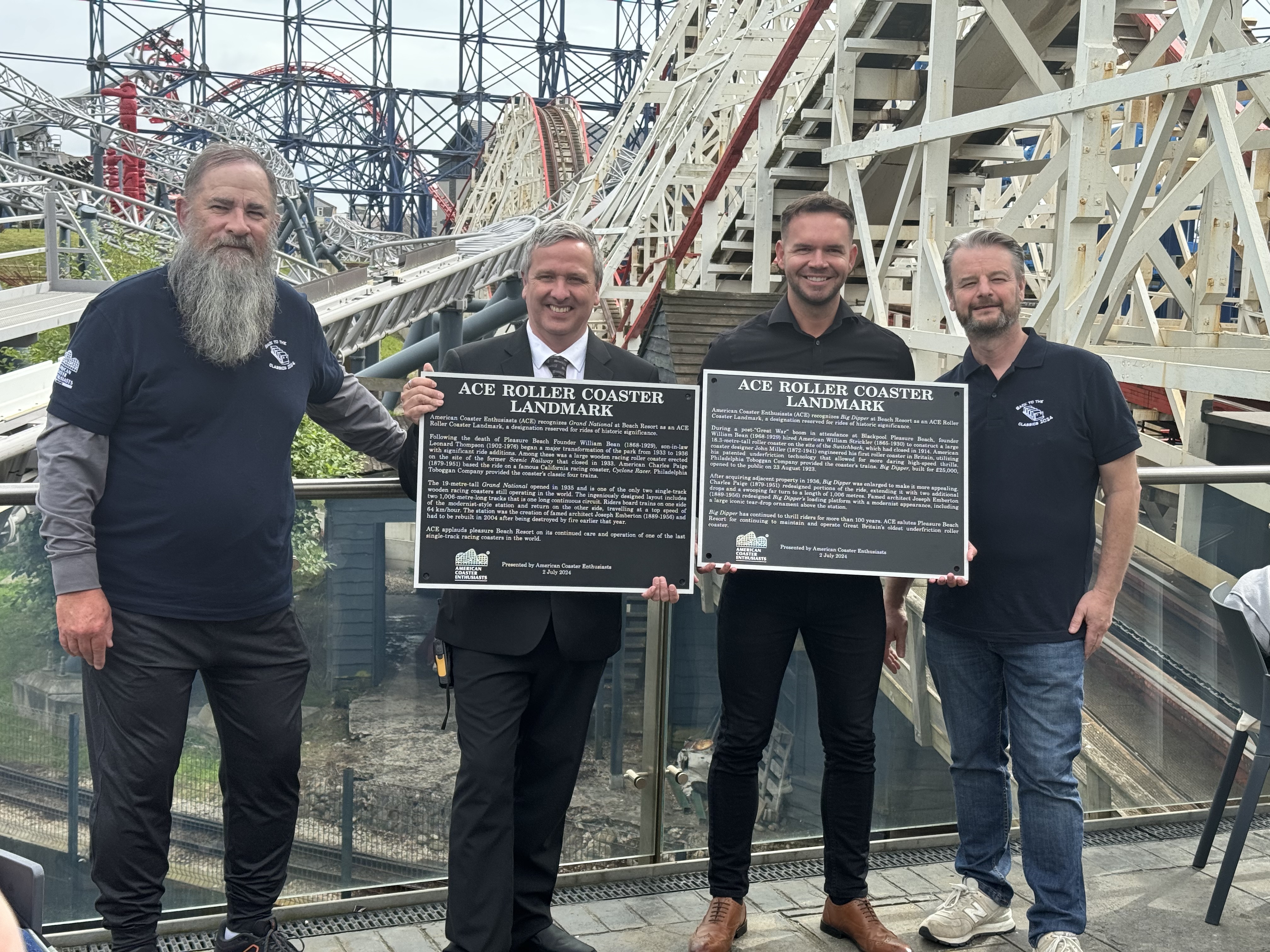 The American Coaster Enthusiasts (ACE) has awarded two rides at Blackpool's Pleasure Beach with Rollercoaster Landmark Plaques