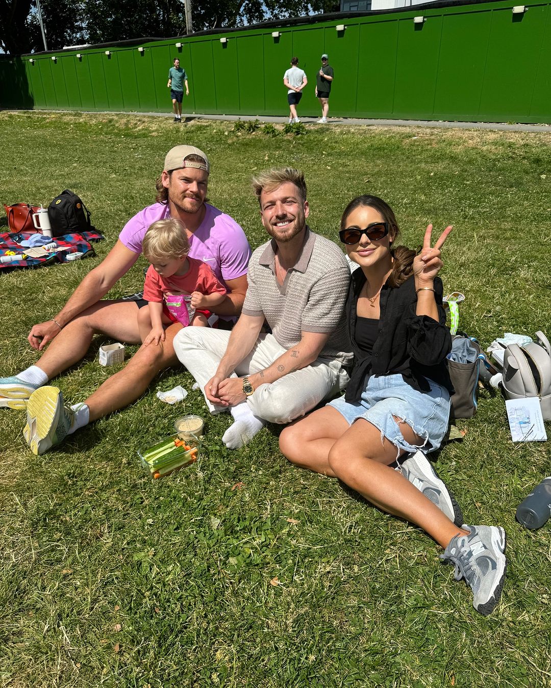 Sam joined his sister on her son Leo's sports day