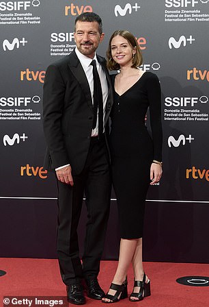 Antonio Banderas and Stella attend the red carpet of the the opening ceremony of 69th San Sebastian International Film Festival at the Kursaal Palace in 2021