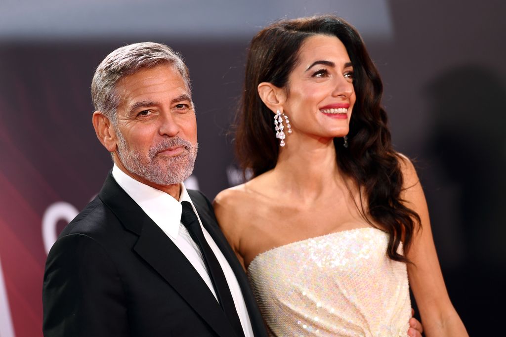 George Clooney and Amal Clooney attend "The Tender Bar" Premiere during the 65th BFI London Film Festival at The Royal Festival Hall on October 10, 2021 in London, England