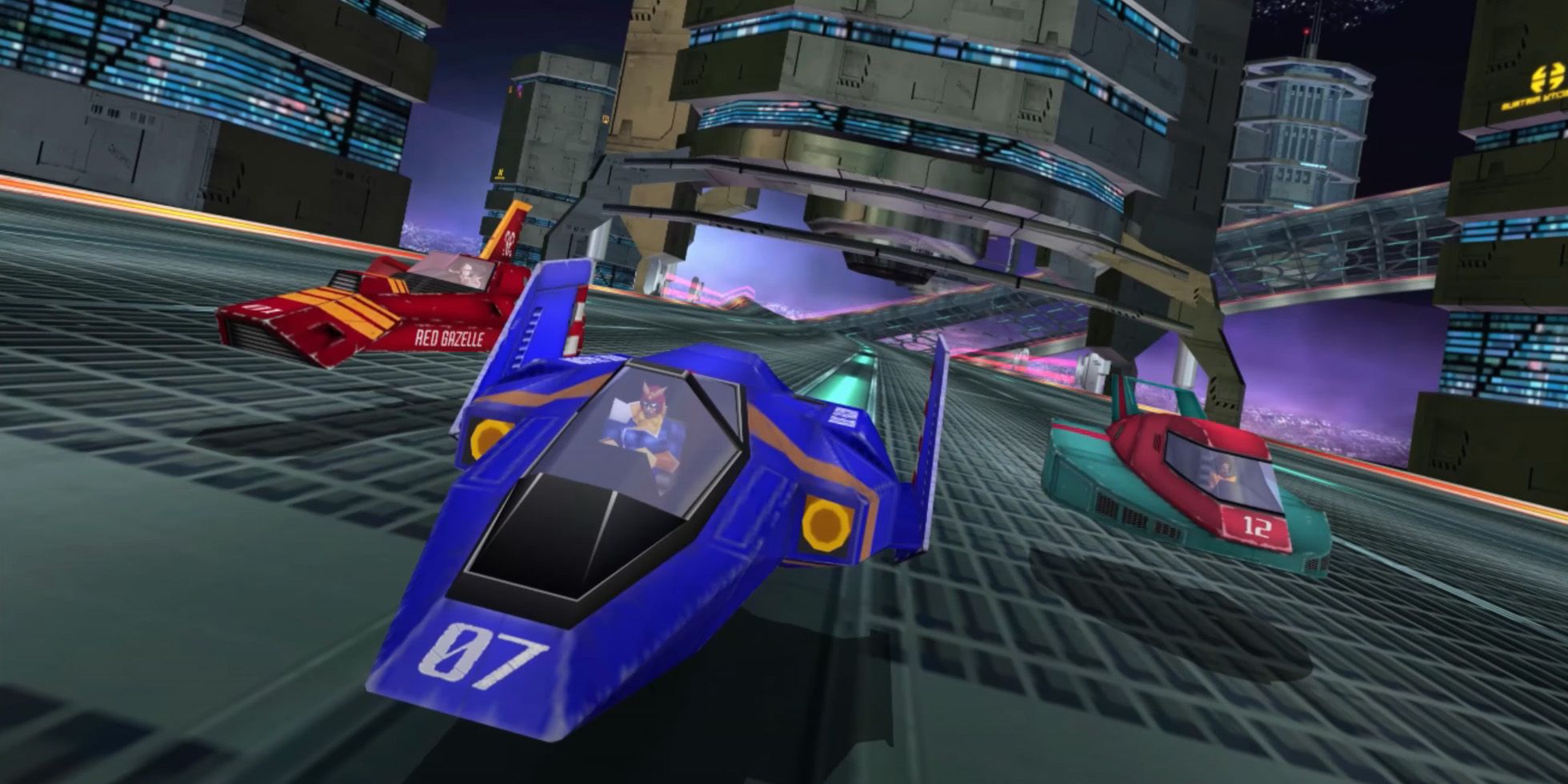 Every F-Zero Game Ranked - F-Zero AX - Blue Falcon Speeding Down The Road With Two Cars Behind IIt