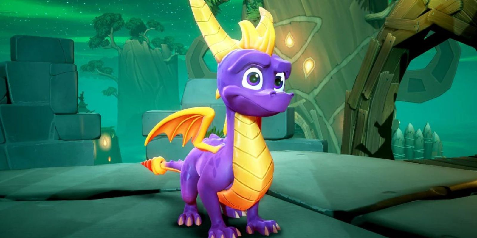 Spyro the purple dragon smiling