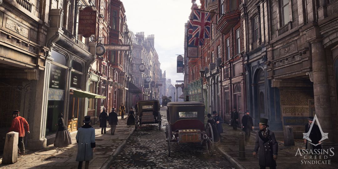 A scene from London life in Assassin's Creed