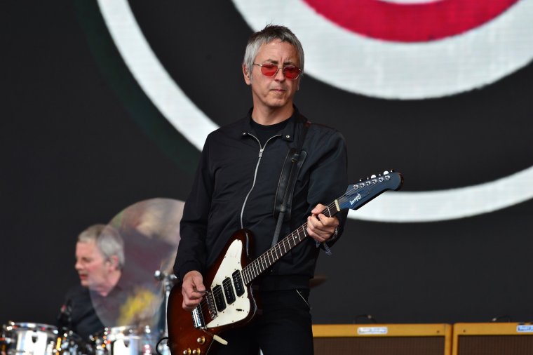 GLASTONBURY, ENGLAND - JUNE 25: (EDITORIAL USE ONLY) Gem Archer performs with Noel Gallagher's High Flying Birds on the Pyramid Stage during day four of Glastonbury Festival at Worthy Farm, Pilton on June 25, 2022 in Glastonbury, England. The 50th anniversary of Glastonbury???s inaugural event in 1970 was postponed twice after two cancelled events, in 2020 and 2021, due to the Covid pandemic. The festival, founded by farmer Michael Eavis, is the largest greenfield music and performing arts festival in the world. (Photo by Jim Dyson/Getty Images)