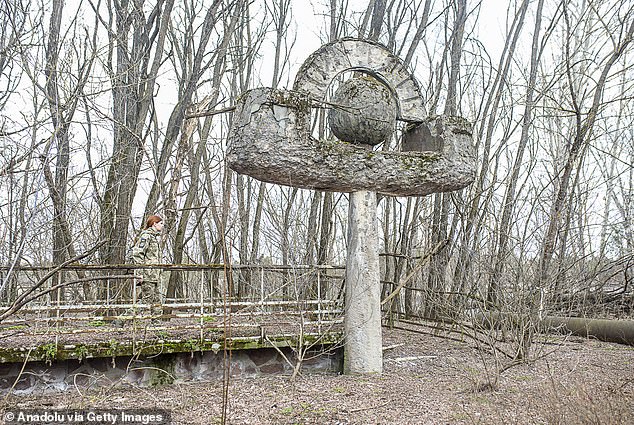 New tests have discovered that Acid Canyon - a popular hiking trail near the birthplace of the atomic bomb in Los Alamos, New Mexico -is still radioactive today at level's akin to the site of the Soviet Union's Chernobyl nuclear disaster. (Above, abandoned signage near Chernobyl)