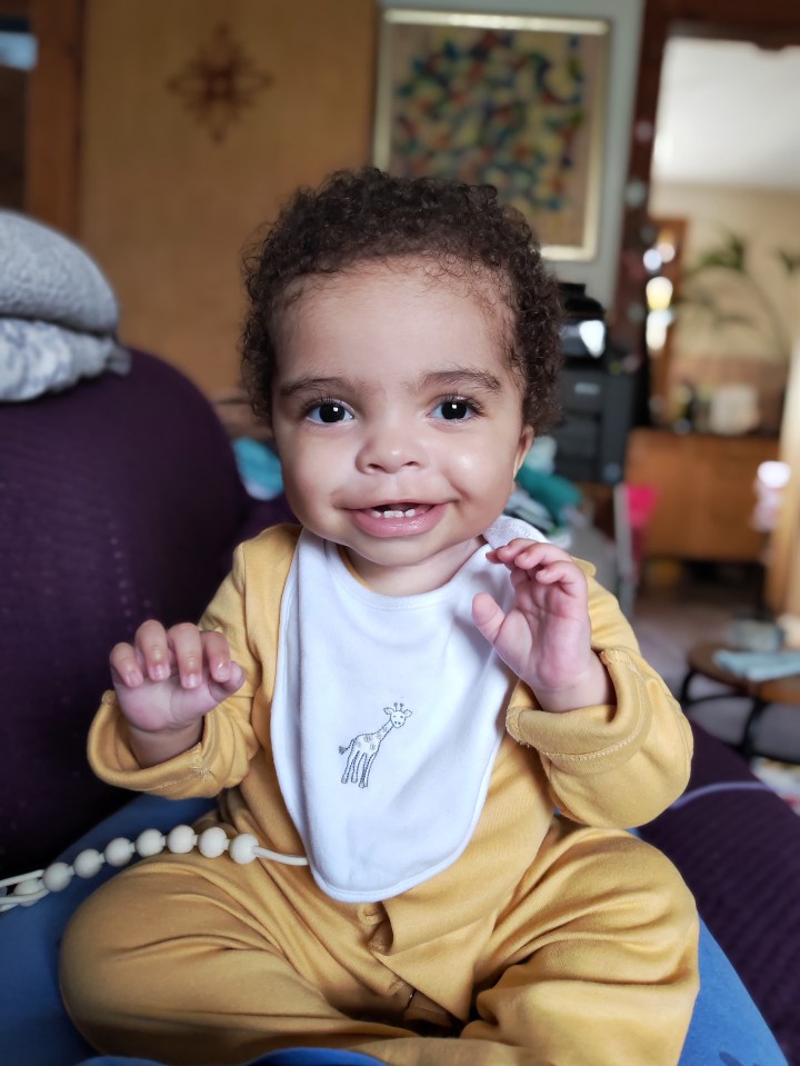 Baby River is all smiles as he celebrates his first birthday