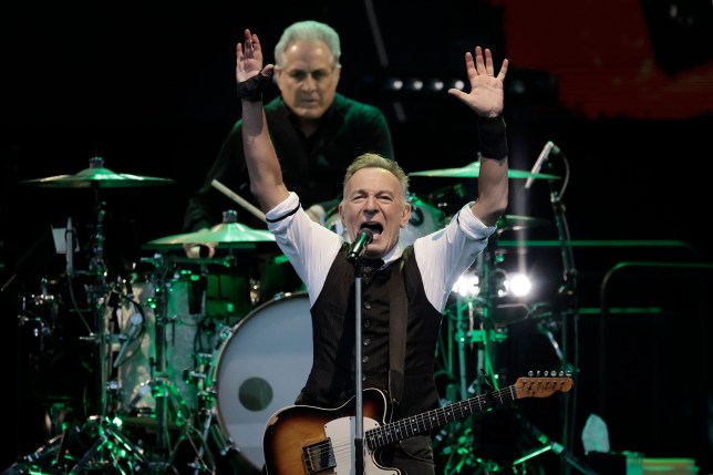 Bruce Springsteen and Max Weinberg performing during the Bruce Springsteen and the E Street Band 2024 World Tour at Citizens Bank Park in Philadelphia