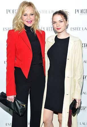 Melanie Griffith (L) and Stella at PORTER Hosts Incredible Women Gala In Association With Estee Lauder at NeueHouse Los Angeles in 2017