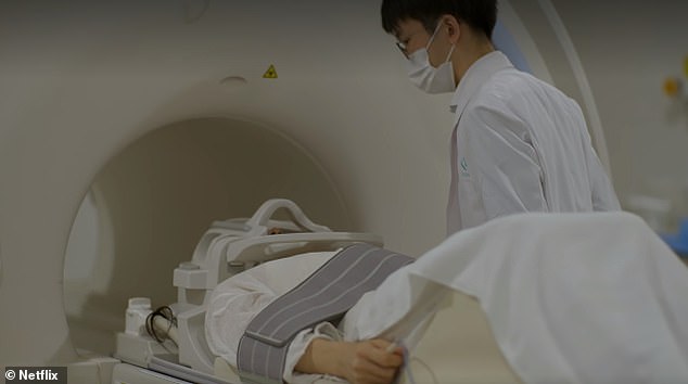 In Netflix's documentary 'Hack Your Health: The Secrets of Your Gut' Kobayashi underwent an MRI (pictured) to determine what effect competitive eating has had on his brain and body. Experts warn that there is not enough evidence to determine the long-term risks