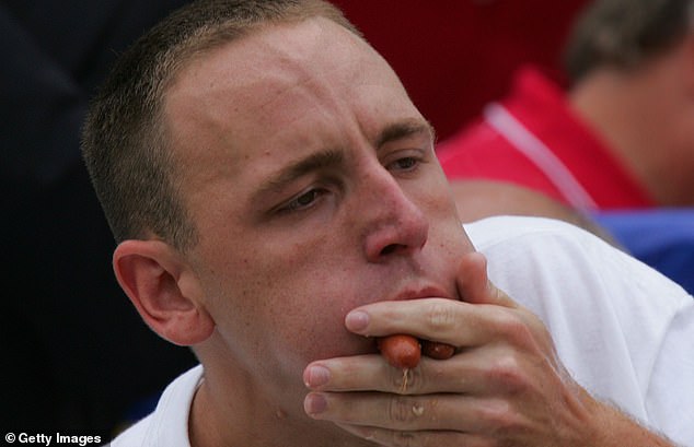 Joey Chestnut's bite strength has been found to be in excess of 127kg (280 lbs), greater than that of a German Shepherd.