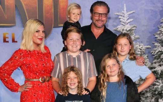 Tori Spelling with her ex-husband Dean McDermott and their children