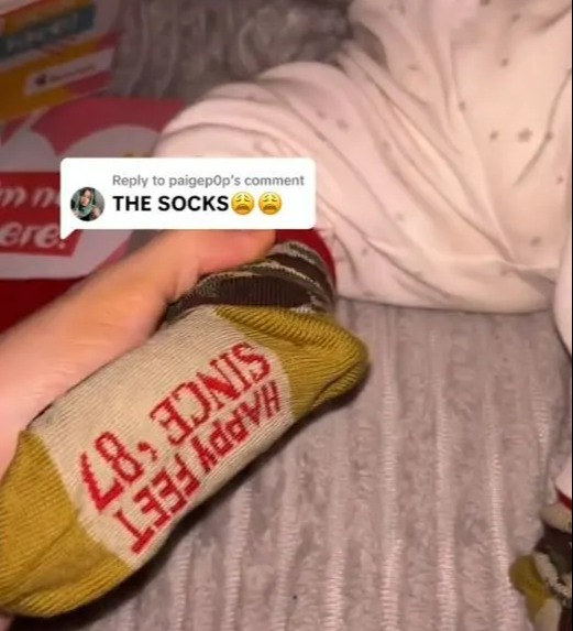 After recently giving birth to her baby she was able to test the socks out