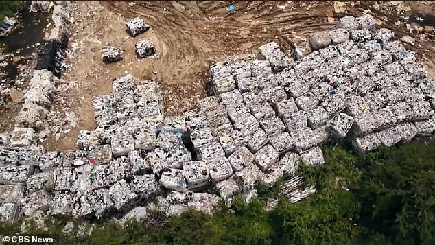 Nine of the AirTags ended up 20 miles outside of the city at a waste-handling business called Wright Waste Management. Drone footage shows piles of plastic more than 10 feet high are littering the site