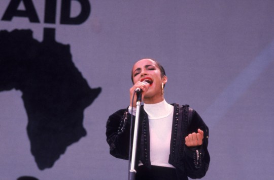 Sade performing at Live Aid