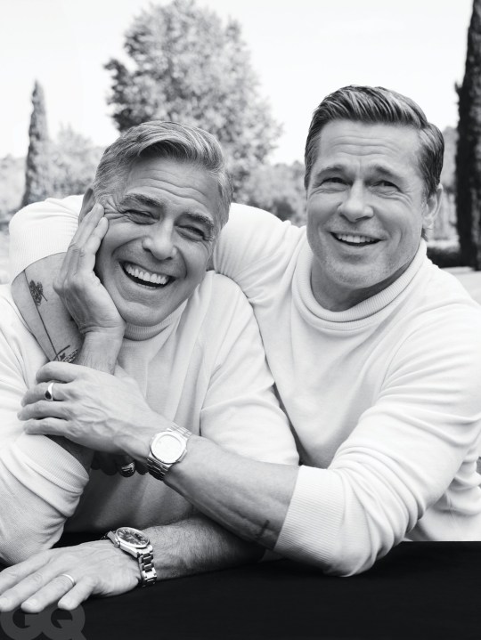 Brad Pitt and George Clooney for GQ