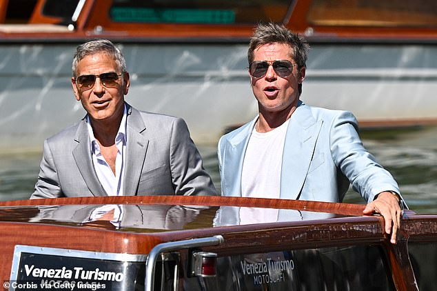 George Clooney and Brad Pitt are seen at the Venice Film Festival