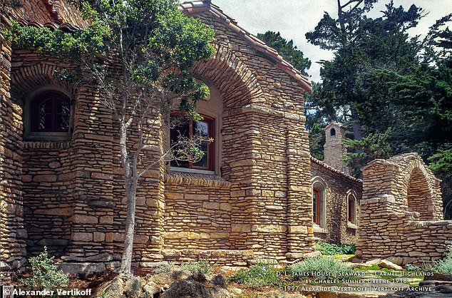 One source told a magazine that Brad would cook candlelit dinners for her at his home in Carmel, California, overlooking the Pacific (pictured)