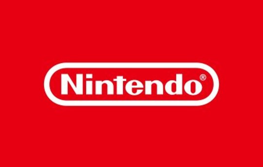 Nintendo's white logo on a red background