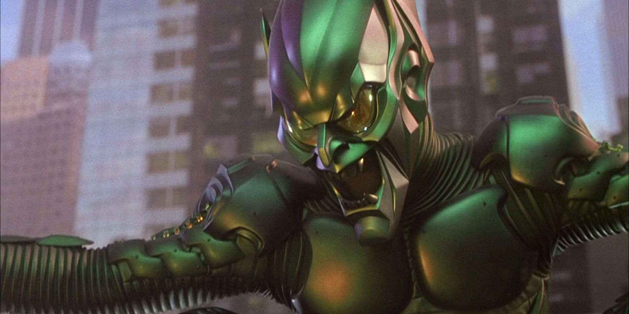 The Green Goblin attacks Times' Square in Spider-Man