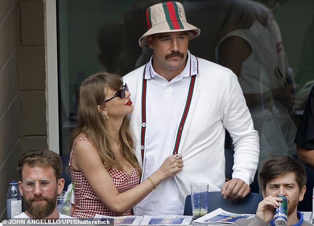 At the US Open, Taylor and Travis were seen embracing one another in the stands as they got enthusiastic about the match between Jannik Sinner, of Italy, and Taylor Fritz, of the United States