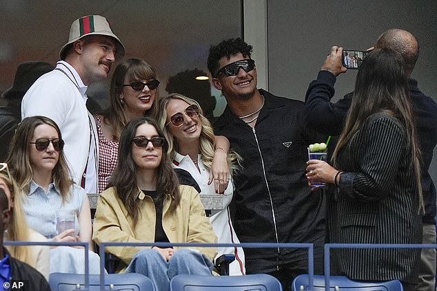 The group posed for a photo together at Arthur Ashe Stadium, ending talk of a potential rift between Brittany and Taylor