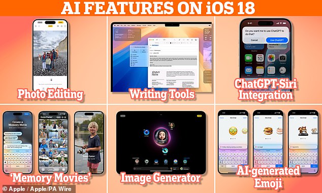 'Apple Intelligence' refers to a slew of new AI-powered features coming on Apple's upcoming software update, iOS 18, from AI-generated emoji to a new version of Siri that uses ChatGPT, OpenAI's notorious chatbot