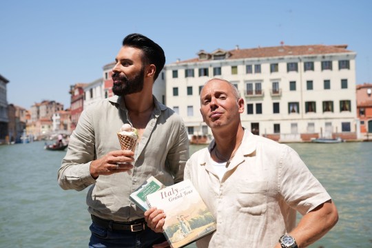 Rylan Clark and Rob Rinder in Venice