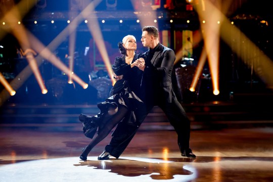 Angela Rippon and Kai Widdrington dance the tango in a still from Strictly Come Dancing