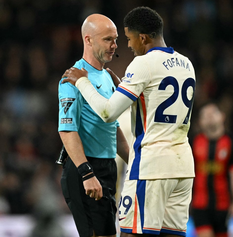 Anthony Taylor was a busy man at the Vitality Stadium