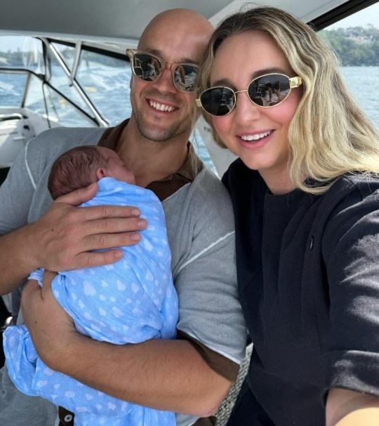 Jessy and Michael Marshall with their baby son, Leo