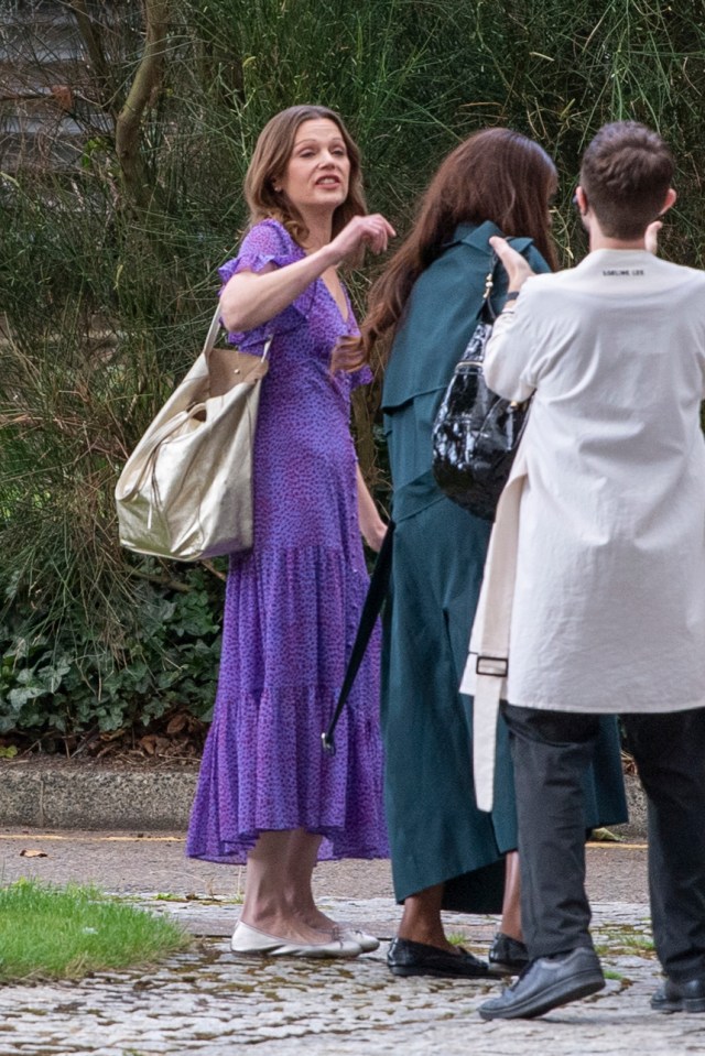 Lady Starmer leaving the Edeline Lee fashion show at London Fashion Week, wearing a different outfit to the one she was pictured arriving in