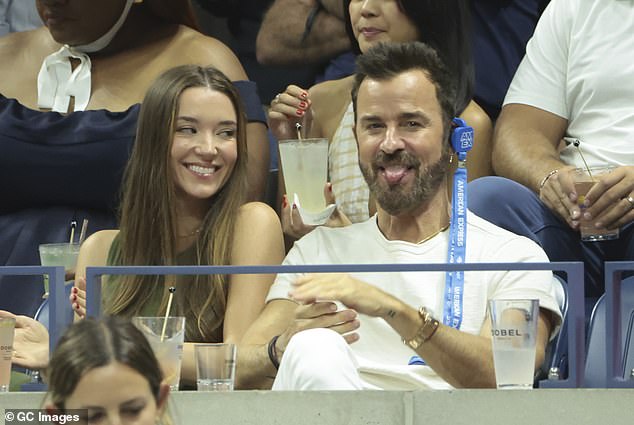 The actors have a 23-year age difference, but despite that, The Leftovers star felt the spark between them the moment he laid eyes on her, seen here at the 2024 U.S. Open