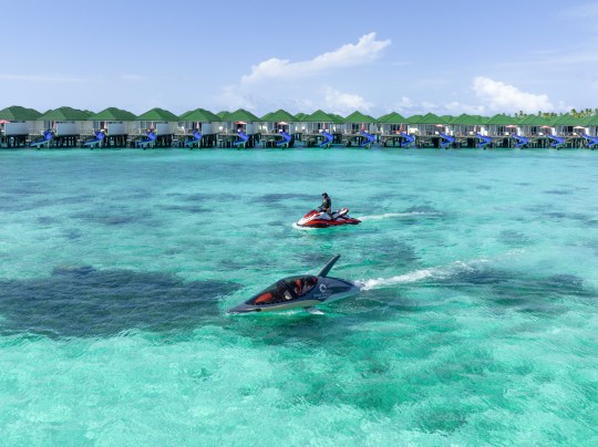 The resort offers another unique experience – the first Seabreacher in the archipelago providing a thrilling ride as it leaps out of the water and dives beneath the waves