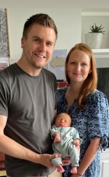 They welcomed their firstborn five days after the builders left (Picture: Novuna Personal Finance/Sophie and Matt Holdsworth)