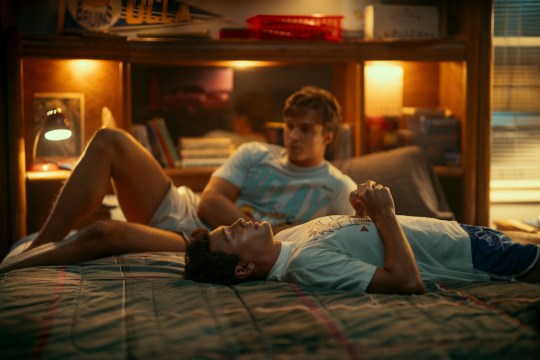 Nicholas Chavez as Lyle Menendez and Cooper Koch as Erik Menendez in Monsters.