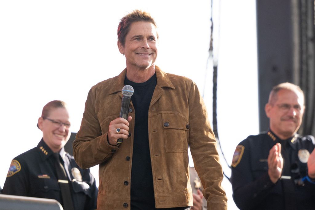 Rob Lowe speaks onstage with First Responders during the One805 Live Fall Concert benefiting First Responders on September 20, 2024