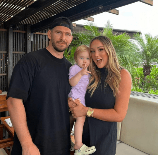 Charlotte Crosby, Jake Ankers, and daughter Alba